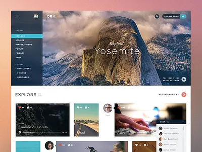 Explore Orm. app application chat clean flat icon icons simple social ui user interface website