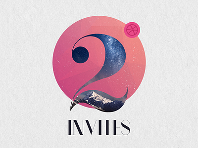 2 Invitations for you! designer dribbble graphic invitation invites post share ui ux web