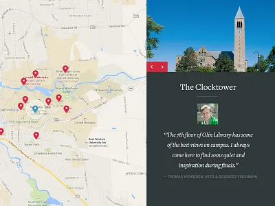 Cornell.edu — Student Tour Guide .edu cornell education freight sans freight serif layout maps pin responsive rwd university web design