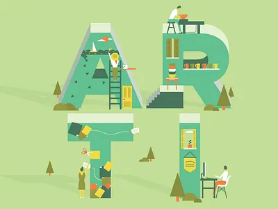 ARTI(st) Showcase art artist ceramics collage designer illustration ladder painter tree vector