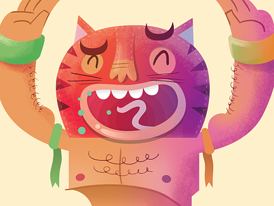 Max turns 10 - Front birthday card cartoon illustration luchador luchadores print