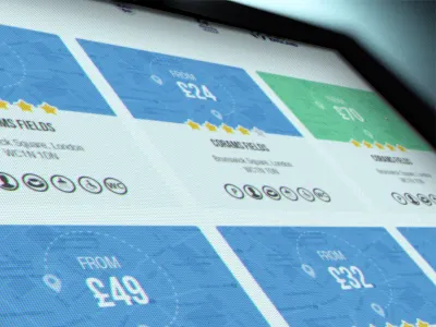 Landing page booking football rating search soocer