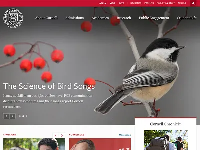 Cornell University college cornell edu hero homepage nav university wed
