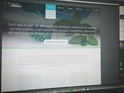 Dental website - landing page blue dental green homepage landing page medical minimal mint website