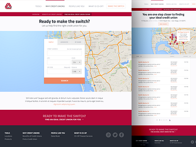 CO-OP Locator v1 app coop credit elevator form list results search ui union ux web