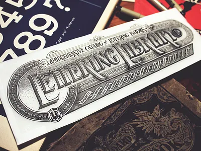 Lettering Library banner calligraphy flourish hand drawn hand lettering lettering monogram ornate stipple typography victorian