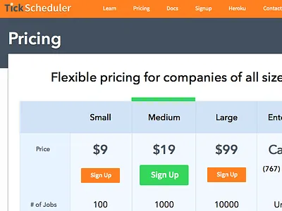 Tick Pricing Page pricing saas tick