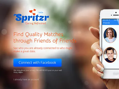 Spritzr Desktop Homepage Tests conversion copy dating homepage testing