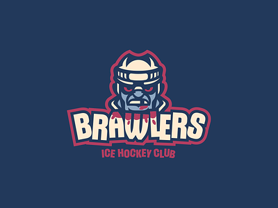 Brawlers - Primary Logo branding design hockey icehockey illustration logo mascot mascotlogo sport sportbranding sportlogo sports sportsbranding sportslogo teamlogo vector wordmark