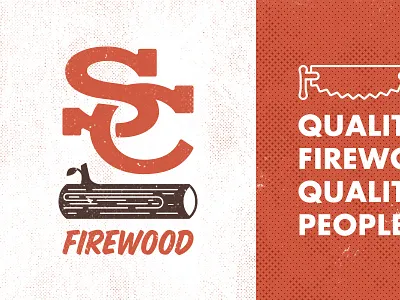 SC Logging Logo Test brown c firewood futura halftone icon identity logo orange s saw wood