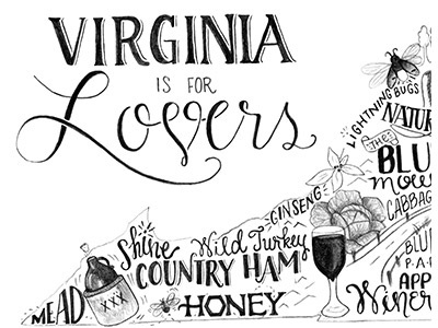 Virginia - Illustrated hand lettering illustration typography virginia