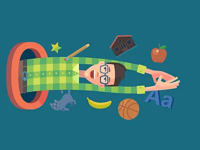 English Course for Beginners illustration boy course elearning english fun illustration lingualeo objects startup