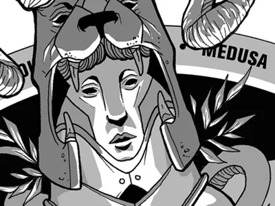 Medusa art artwork creative design flat illustration line marker shirt design