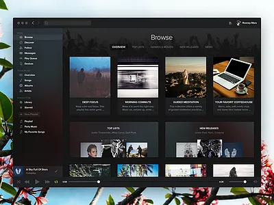 Spotify for Yosemite app flat gui music os x spotify ui yosemite