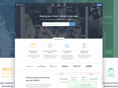 Plentific landing redesign illustration landing mortgage parallax search web web app website