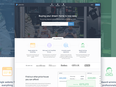 Plentific landing redesign illustration landing mortgage parallax search web web app website