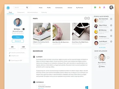 Linkedin blog colours concept follow header icons linkedin post redesign resume search social