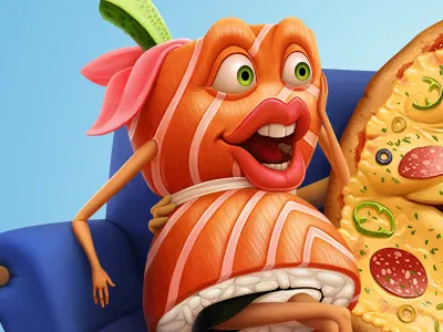 Sushi cartoon character food sushi