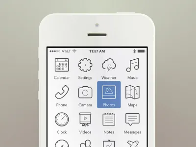 iPhone Reduced Again clean flat interaction ios iphone juicicons menu mobile simple ui white