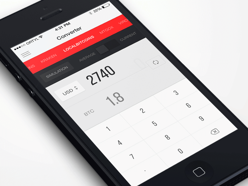 Converter Animation animation app applicaton bitcoin converter currency interaction ios iphone simulation ui ux