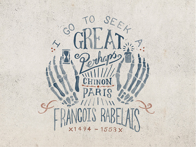 I go to seek a great perhaps death illustration lettering paint quote type typography