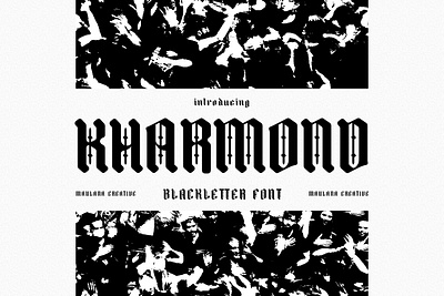 Kharmond Blackletter Font animation blackletter branding font fonts graphic design logo nostalgic