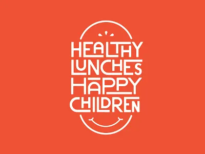 Healthy Lunches, Happy Children children food fruits happy healthy illustration kids lettering shirt tshirt type vegetables