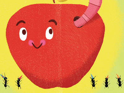 My main man is 1 ants apple birthday invite worm