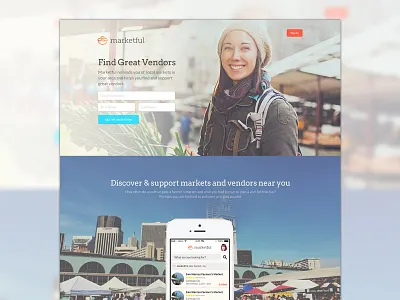 Marketful Marketing Page app farmers market local market marketing page mobile mobile app shopping social network vegetables vendor
