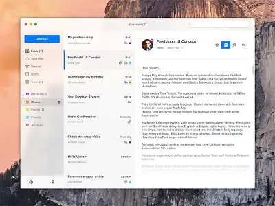 Sparrow Yosemite app free freebie light mac mail osx sketch sparrow ui ux yosemite
