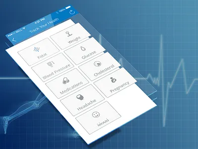 Track Your Health chelesterol flat glucose headache health ios ios7 iphone medications ui ux weight