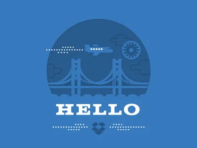 Hello SF! announcement dropbox golden gate bridge hello moving plane san francisco