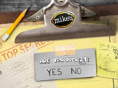 Mike's Hard Lemonade Age Gate age gate alcohol clipboard confidential illustration lemon lemonade liquid recipe responsive sketch splash