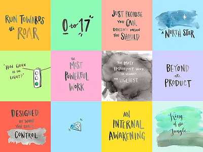 Valiocon - Run Towards the Roar art colorful conference design talk handmade inspiration lettering painted slides talk valio con watercolor