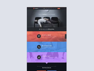 Homepage exploration animation flat hover menu minimal space thoughtspot web webdesign website white