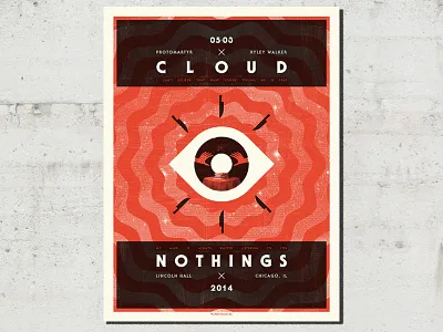 Cloud Nothings adam hanson ahco cloud nothings design eye eyeball gig poster illustration psychic screen print texture