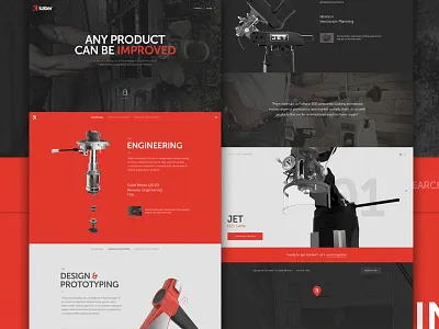 Kaber Full content design featured hero parallax red slider ui web