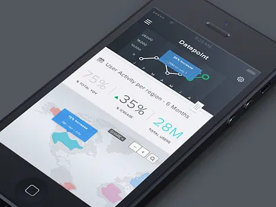 Datapoint Phone version analytics design flat graph ios ios7 iphone iphone5