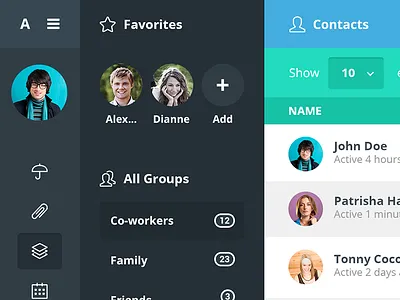Admire Contacts address admin book contacts flat interface template