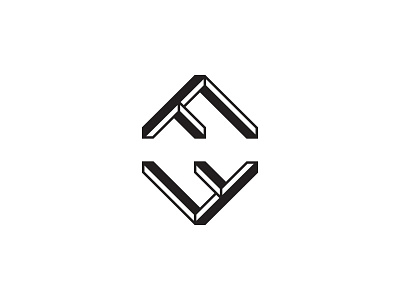 Felsen f geometric icon letter logo mark minimal symbol