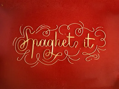 Spaghet-It! Pasta Food Type food lettering food type food typography hand crafted lettering noodles pasta spaghetti type typography yellow