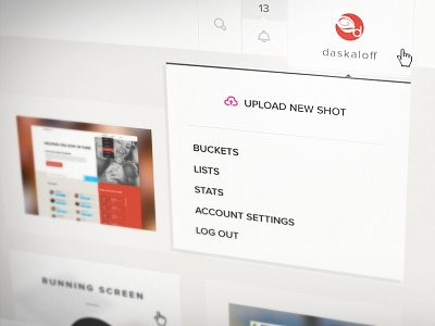 User Profile Menu dribbble flat gallery inspiration minimal redesign ux white