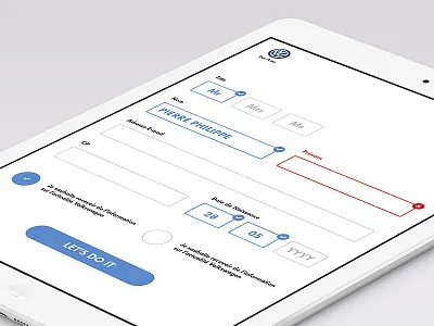 iPad App app clean form ipad registration steps validation white