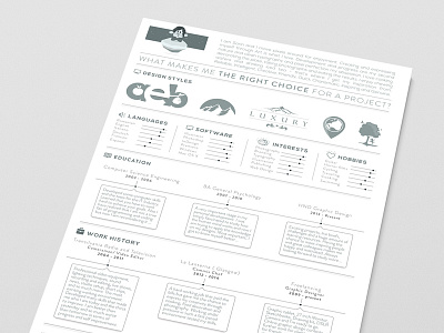 Resume Dribbble curriculum vitae cv illustrator resume