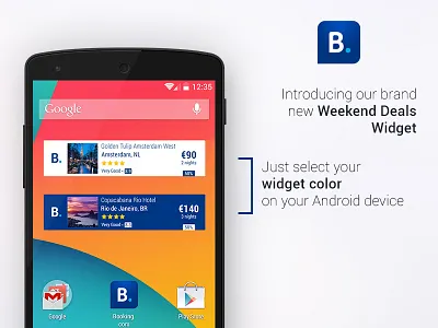 Booking Android Widget android android app app booking.com flat mobile travel ui uiux user interface vacancy widget