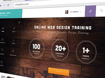 Hello Dribbble debut homepage landing michael locke navigation redesign texture ui ux web design website