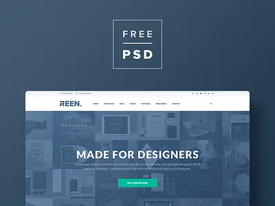 FREE PSD — Designer Portfolio — Bootstrap Website Template bootstrap creative designer free free psd freebie portfolio psd template web design webdesign website