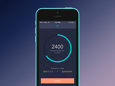 Food places settings app cyan dark discover food ios iphone orange settings