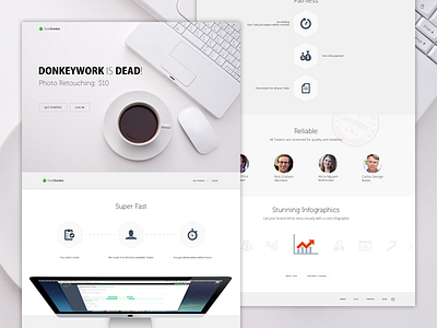 SuperTasker Homepage design flat front page minimal one page design responsive supertasker ui ux website