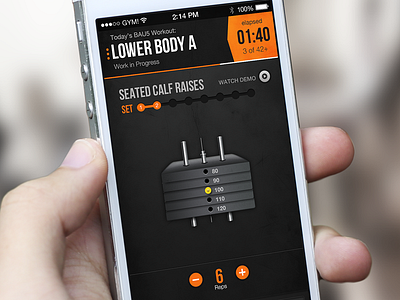 BAU5 Workout app bau5 body dark gym gym app ios7 iphone orange sport weight workout